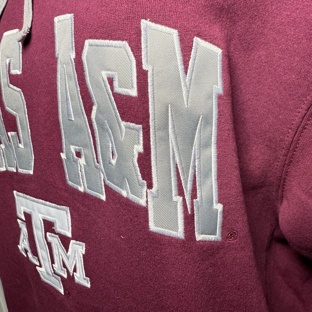 Colosseum Texas A&M Aggies Arch Logo Hoodie Mens 1XT Maroon Fleece Sweatshirt - Picture 3 of 7